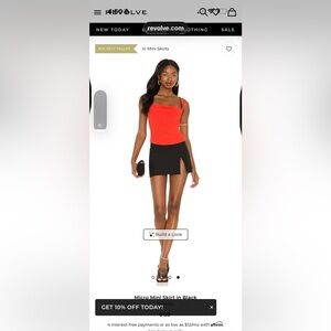 Miaou Black micro Mini Skirt with Subtle Front Slit